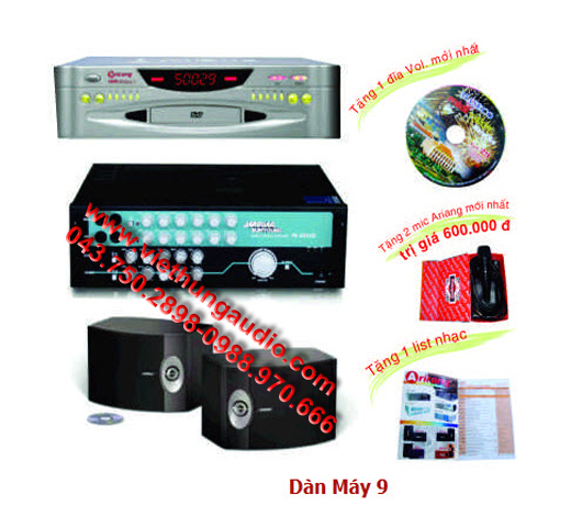 Bộ dàn karaoke DVD Airang AR-909 SD + Ampli Airang PA-203 III + Loa Bose301 + Micro Airang