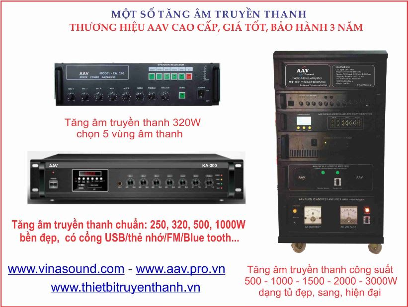 Tăng âm truyền thanh 500W, 750W, 1000W, 1500W, 2000W, 3000W, 4000W – Chất lượng cao, đa tiện ích