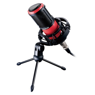 Micro thu âm chuyên nghiệp Takstar PC-K320 màu đỏ lắp kèm shockmount và chân đế tripod
