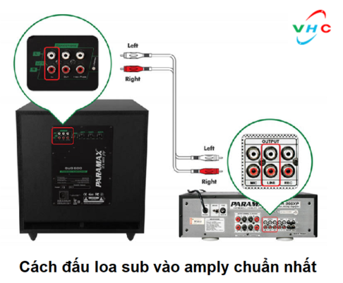 Cách đấu loa sub vào amply chính xác nhất