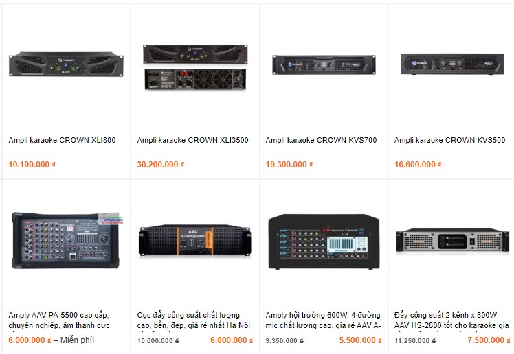 Một số mẫu amply, cục đẩy công suất cho hệ thống âm thanh hội trường