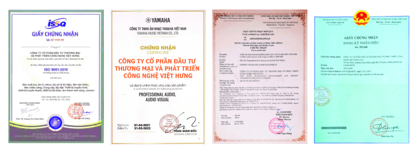 Chứng chỉ việt hưng audio