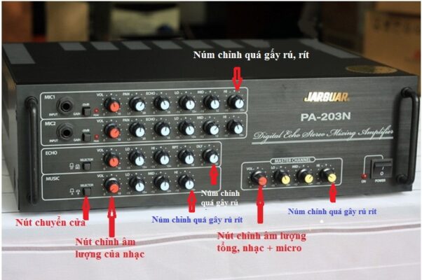 Các nút điều chỉnh amply