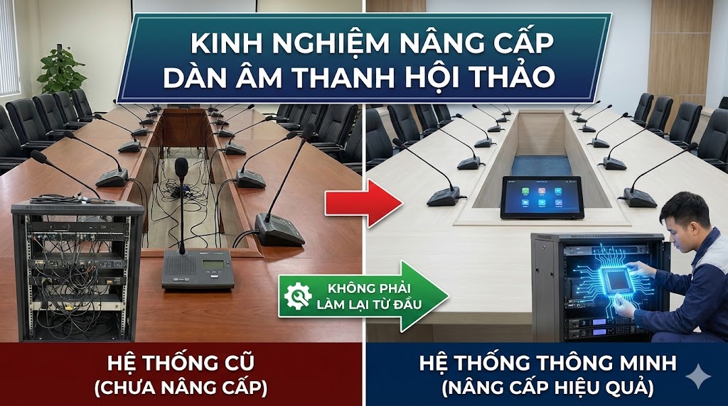 Kinh nghiệm nâng cấp dàn âm thanh hội thảo hiệu quả, không phải làm lại từ đầu Kinh nghiệm nâng cấp dàn âm thanh hội thảo hiệu quả, không phải làm lại từ đầu