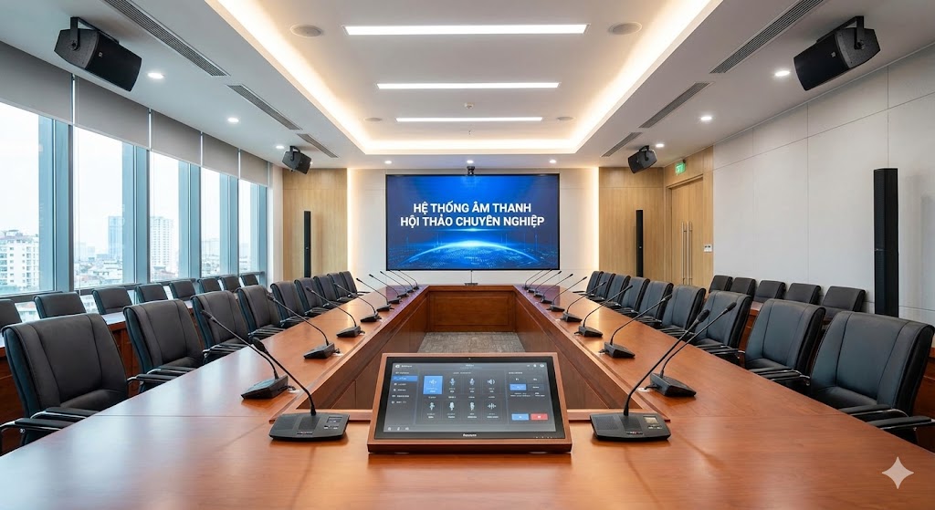 Bí quyết chọn hệ thống âm thanh hội thảo tối ưu, bền, ổn định cho phòng họp hiện đại