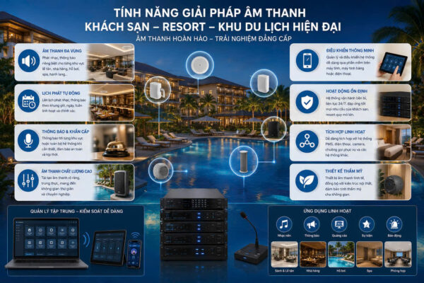 âm thanh khách sạn resort khu du lịch