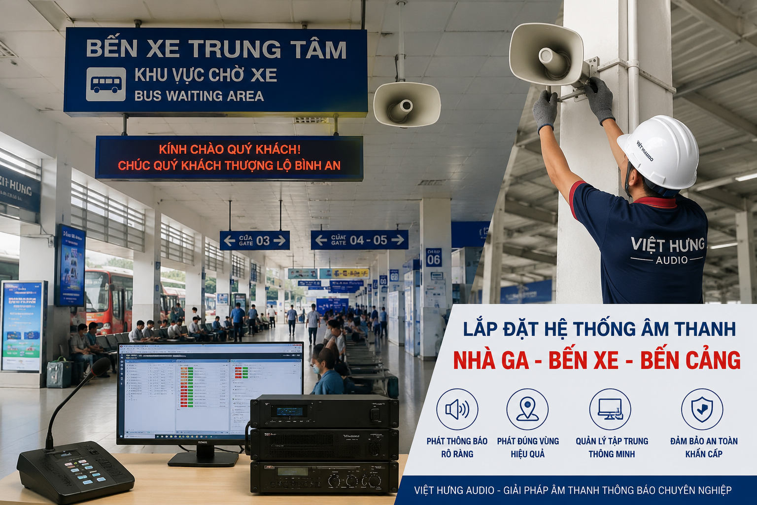 Lắp đặt âm thanh nhà ga bến xe bến cảng