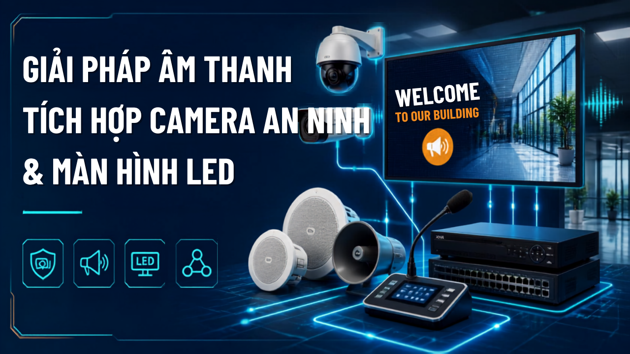 âm thanh tích hợp camera an ninh màn hình LED