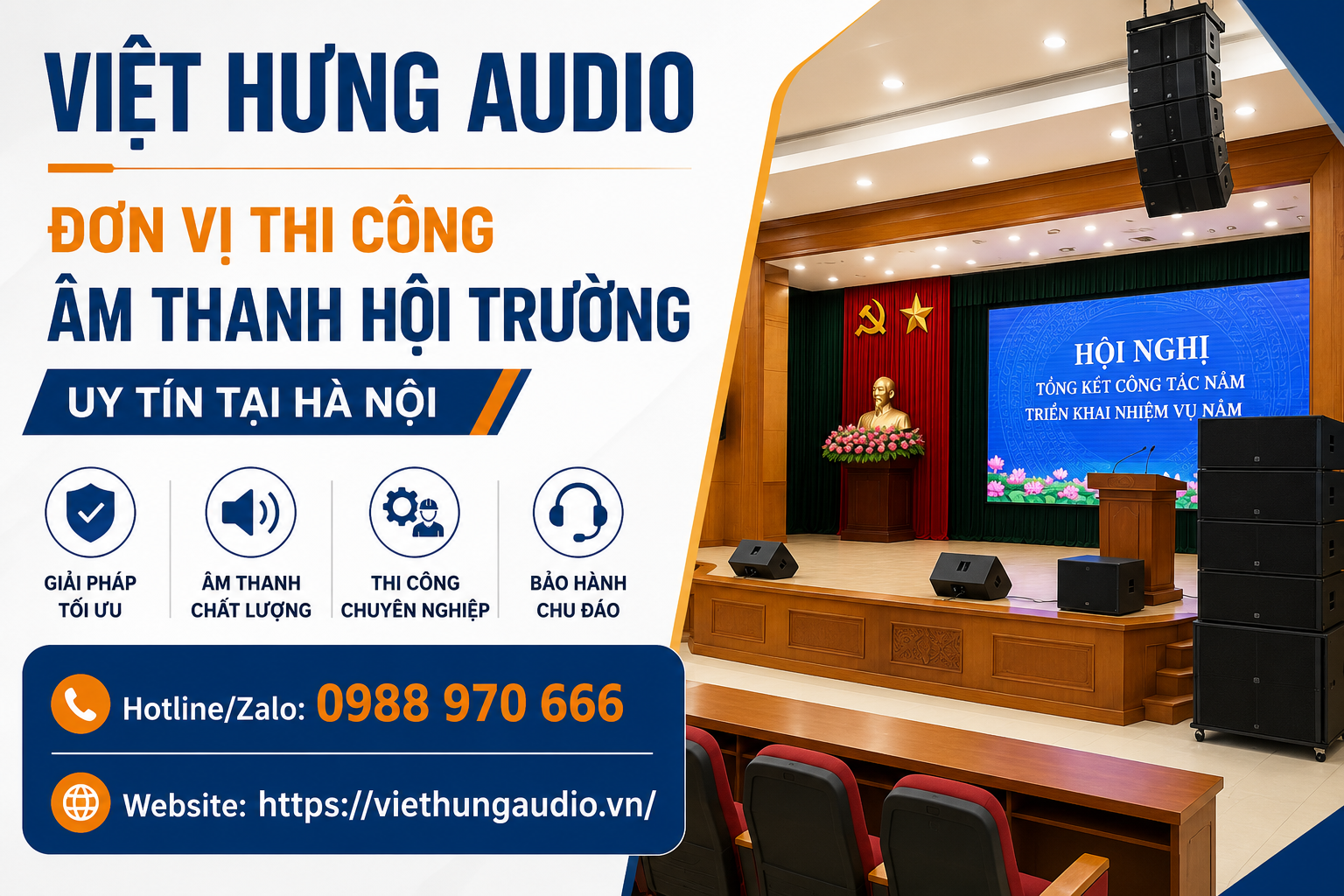 Đơn vị thi công âm thanh hội trường uy tín Hà Nội