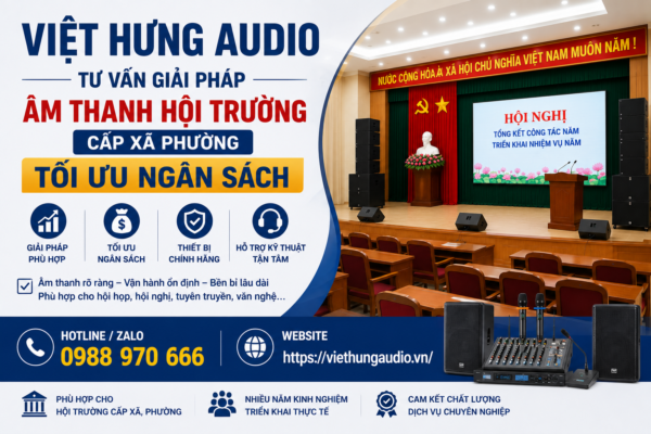 Hệ thống âm thanh hội trường cấp xã phường ngân sách bao nhiêu?