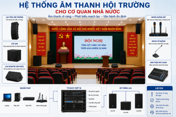 Hệ thống âm thanh hội trường cấp xã phường ngân sách bao nhiêu?