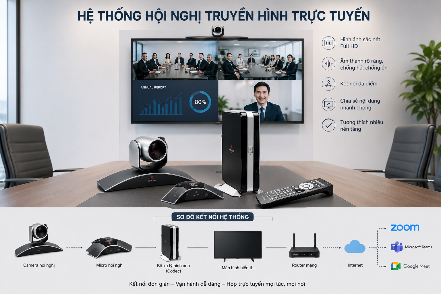 Giải pháp hệ thống hội nghị truyền hình trực tuyến
