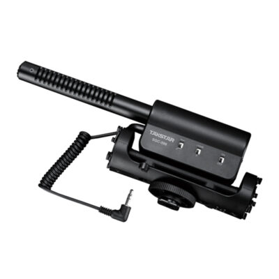 Mặt bên micro định hướng SGC-598 hiển thị rõ cụm công tắc gạt điều khiển cơ học.