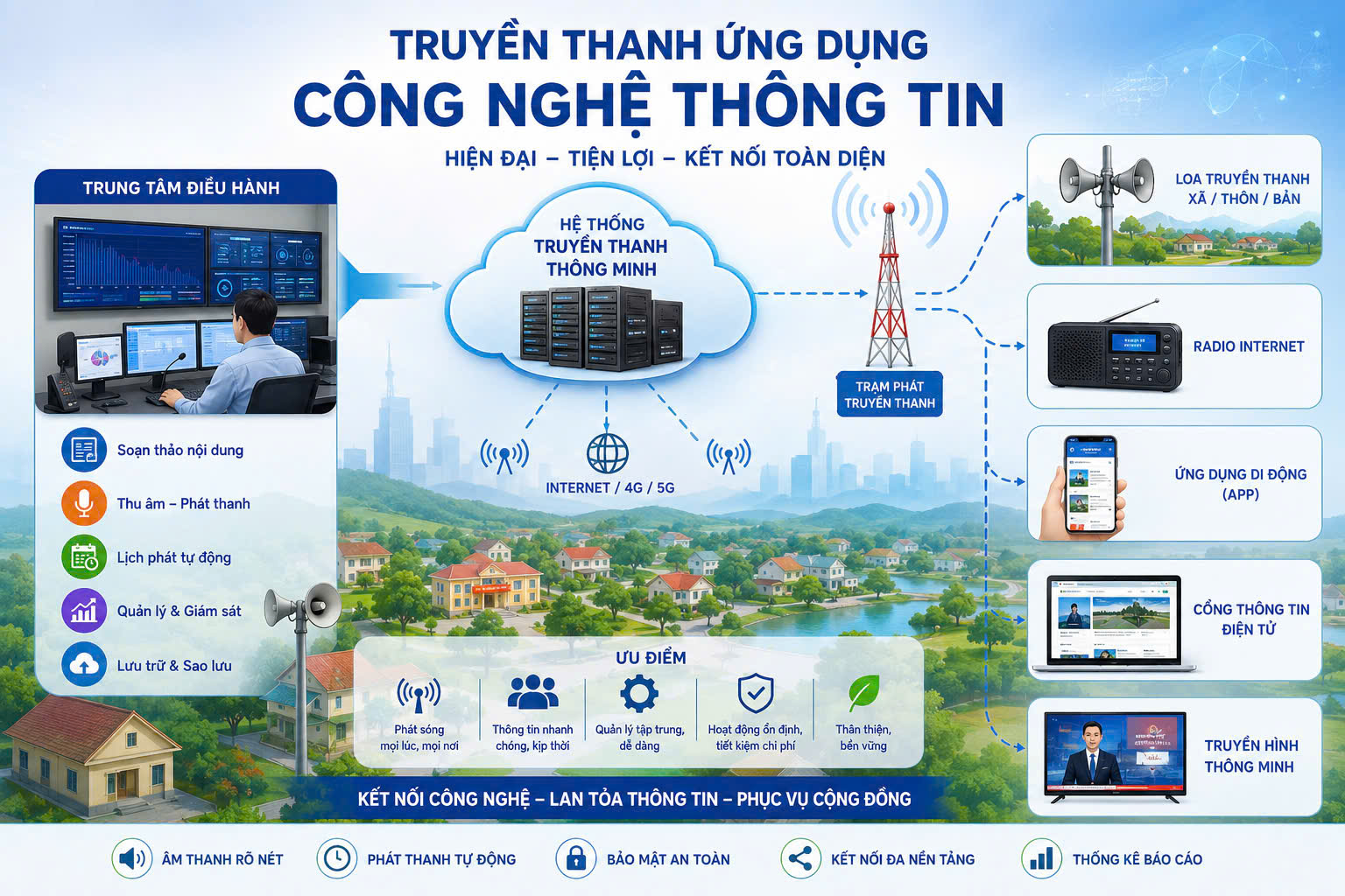 Truyền thanh cơ sở CNTT-VT: Tiêu chuẩn, yêu cầu và kinh nghiệm triển khai Truyền thanh cơ sở CNTT-VT: Tiêu chuẩn, yêu cầu và kinh nghiệm triển khai