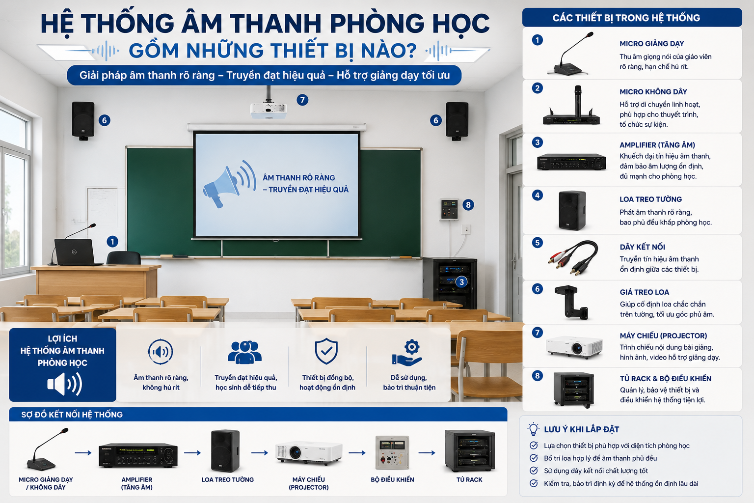 Giải pháp âm thanh phòng học – tối ưu giảng dạy và học tập
