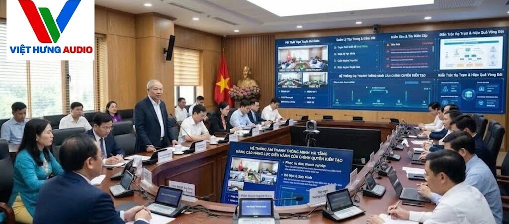 Xây Dựng Phòng Họp Trực Tuyến Kết Nối Xã Phường Với Trung Ương: Mô Hình Kỹ Thuật, Chuẩn Âm Thanh & Lộ Trình Đầu Tư Hiệu Quả