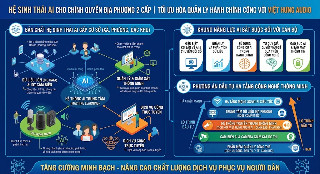 Hệ sinh thái AI và yêu cầu năng lực AI của đội ngũ cán bộ xã, phường, đặc khu trong kỷ nguyên phát triển mới